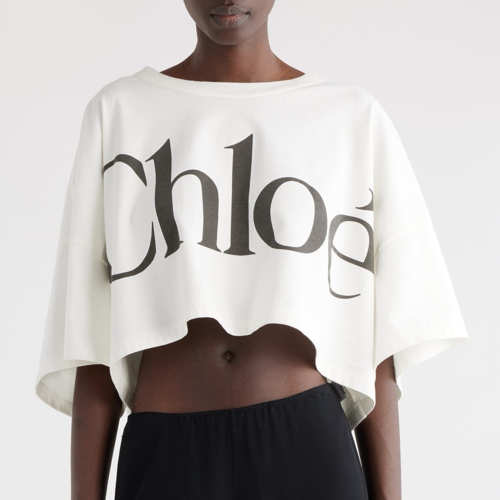 NWT AUTHENTIC CHLOÉ OVERSIZED CROPPED T SHIRT SIZE M